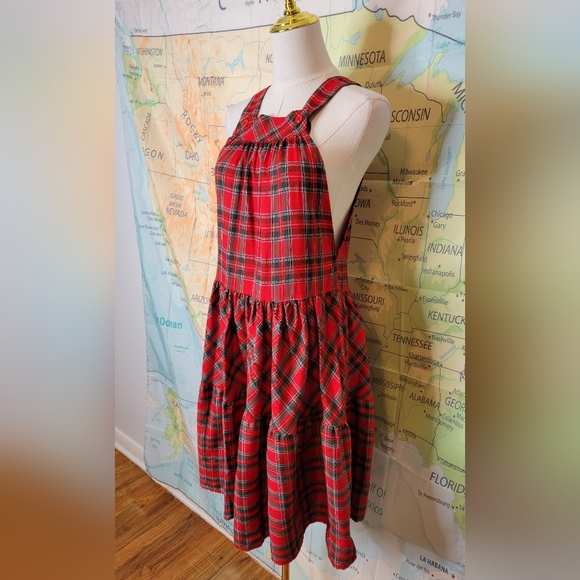 Vintage Candy Shaw Red Plaid Dress Size 6 Holiday - Picture 2 of 13